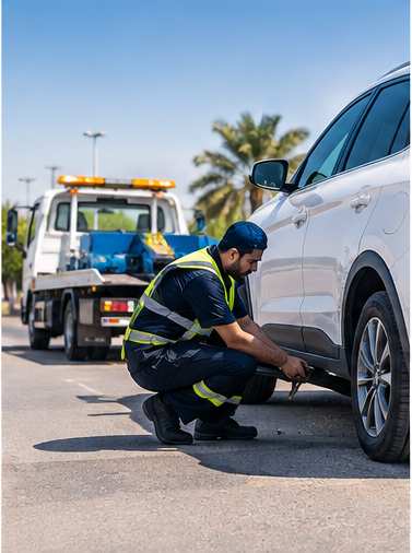 مساعدة على الطريق في الخبر